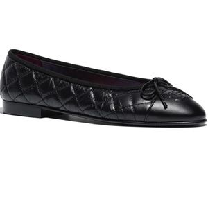 Black ballet channel flats